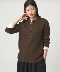 green label relaxing / グリーンレーベル リラクシング カットソー | 【WEB限定】＜at ease＞ワッフル ヘンリーネック 5分袖 カットソー