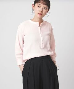 green label relaxing / グリーンレーベル リラクシング カットソー | 【WEB限定】＜at ease＞ワッフル ヘンリーネック 5分袖 カットソー