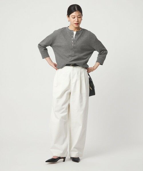 green label relaxing / グリーンレーベル リラクシング カットソー | 【WEB限定】＜at ease＞ワッフル ヘンリーネック 5分袖 カットソー | 詳細5