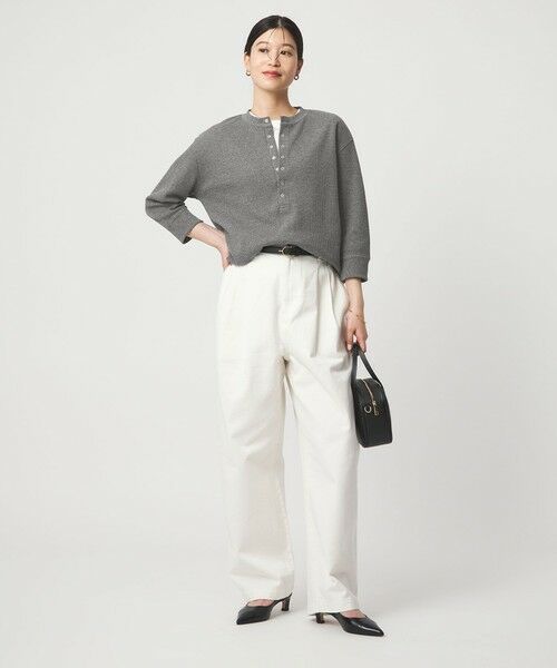 green label relaxing / グリーンレーベル リラクシング カットソー | 【WEB限定】＜at ease＞ワッフル ヘンリーネック 5分袖 カットソー | 詳細6