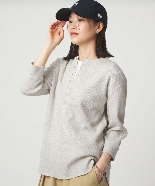 green label relaxing / グリーンレーベル リラクシング カットソー | 【WEB限定】＜at ease＞ワッフル ヘンリーネック 5分袖 カットソー | 詳細9