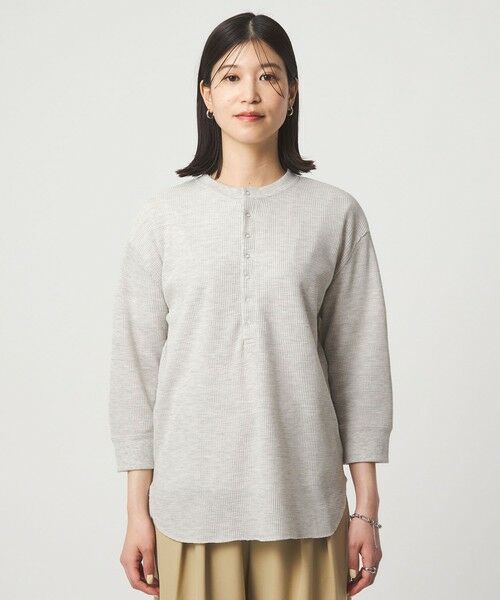 green label relaxing / グリーンレーベル リラクシング カットソー | 【WEB限定】＜at ease＞ワッフル ヘンリーネック 5分袖 カットソー | 詳細13