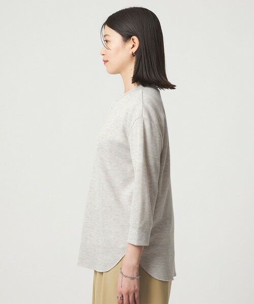 green label relaxing / グリーンレーベル リラクシング カットソー | 【WEB限定】＜at ease＞ワッフル ヘンリーネック 5分袖 カットソー | 詳細14