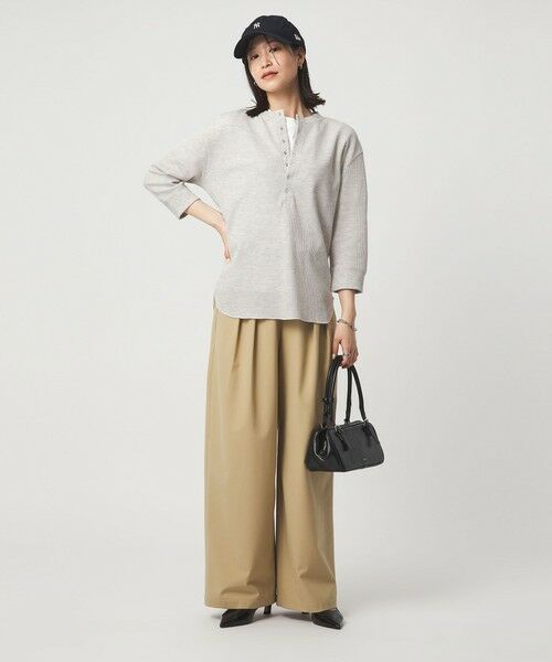 green label relaxing / グリーンレーベル リラクシング カットソー | 【WEB限定】＜at ease＞ワッフル ヘンリーネック 5分袖 カットソー | 詳細10