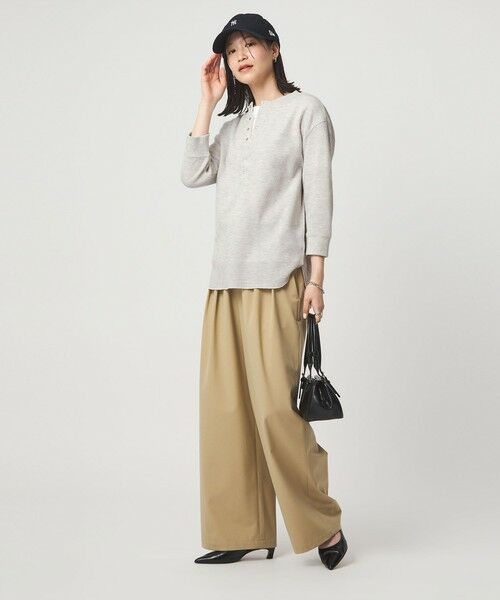 green label relaxing / グリーンレーベル リラクシング カットソー | 【WEB限定】＜at ease＞ワッフル ヘンリーネック 5分袖 カットソー | 詳細12