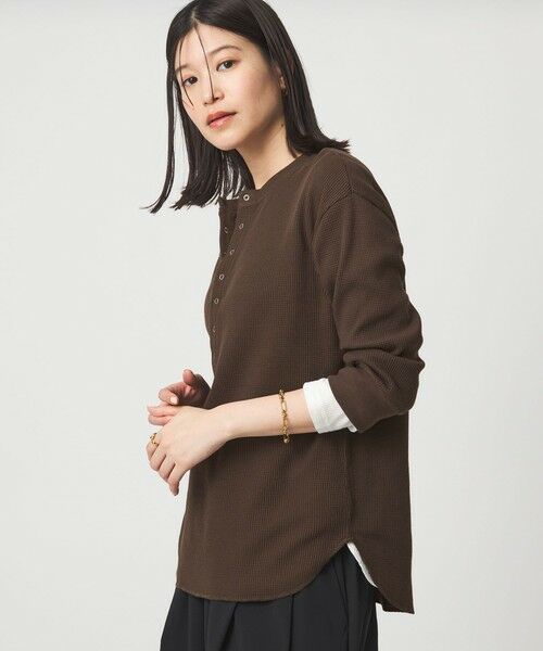 green label relaxing / グリーンレーベル リラクシング カットソー | 【WEB限定】＜at ease＞ワッフル ヘンリーネック 5分袖 カットソー | 詳細13