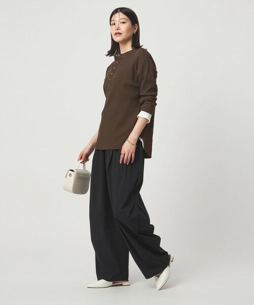 green label relaxing / グリーンレーベル リラクシング カットソー | 【WEB限定】＜at ease＞ワッフル ヘンリーネック 5分袖 カットソー | 詳細14
