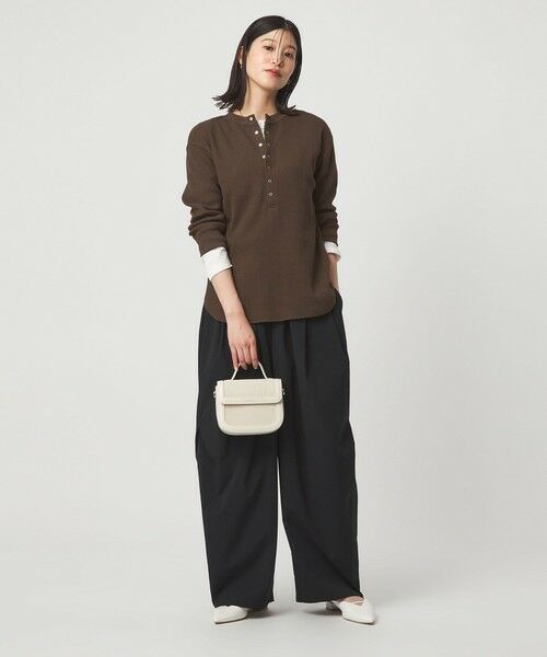 green label relaxing / グリーンレーベル リラクシング カットソー | 【WEB限定】＜at ease＞ワッフル ヘンリーネック 5分袖 カットソー | 詳細15