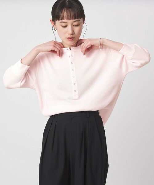 green label relaxing / グリーンレーベル リラクシング カットソー | 【WEB限定】＜at ease＞ワッフル ヘンリーネック 5分袖 カットソー | 詳細21