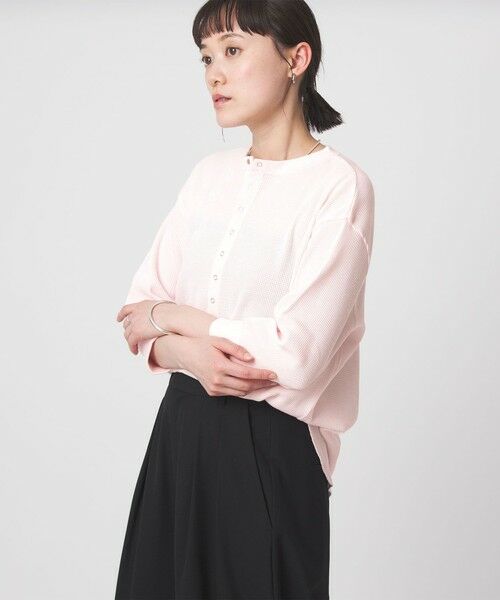 green label relaxing / グリーンレーベル リラクシング カットソー | 【WEB限定】＜at ease＞ワッフル ヘンリーネック 5分袖 カットソー | 詳細22