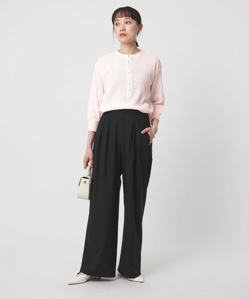 green label relaxing / グリーンレーベル リラクシング カットソー | 【WEB限定】＜at ease＞ワッフル ヘンリーネック 5分袖 カットソー | 詳細24