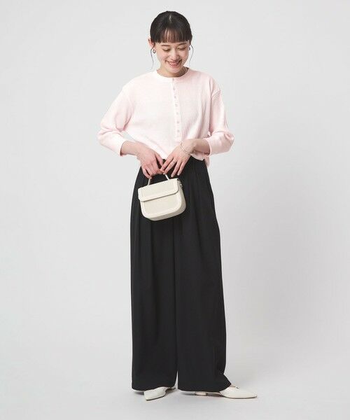 green label relaxing / グリーンレーベル リラクシング カットソー | 【WEB限定】＜at ease＞ワッフル ヘンリーネック 5分袖 カットソー | 詳細25
