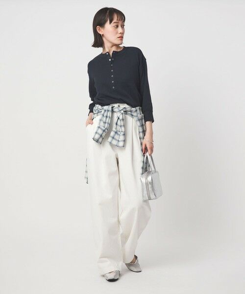 green label relaxing / グリーンレーベル リラクシング カットソー | 【WEB限定】＜at ease＞ワッフル ヘンリーネック 5分袖 カットソー | 詳細27