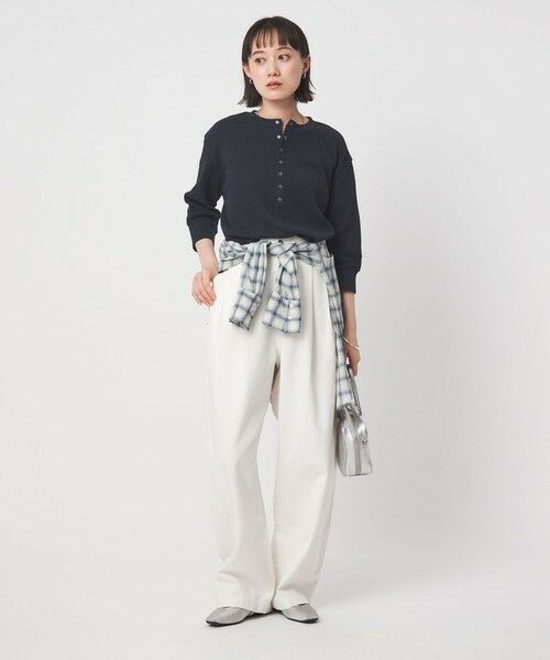 green label relaxing / グリーンレーベル リラクシング カットソー | 【WEB限定】＜at ease＞ワッフル ヘンリーネック 5分袖 カットソー | 詳細28