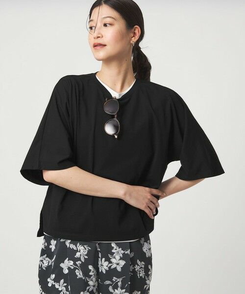 green label relaxing / グリーンレーベル リラクシング カットソー | 【WEB限定】＜at ease＞ドルマン カットソー 接触冷感（BLACK）