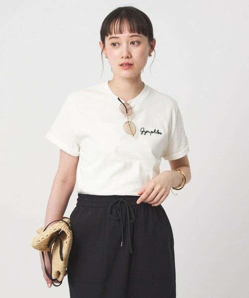 green label relaxing / グリーンレーベル リラクシング Tシャツ | ＜Gymphlex＞ショートスリーブ エンブロイダリー Tシャツ | 詳細1