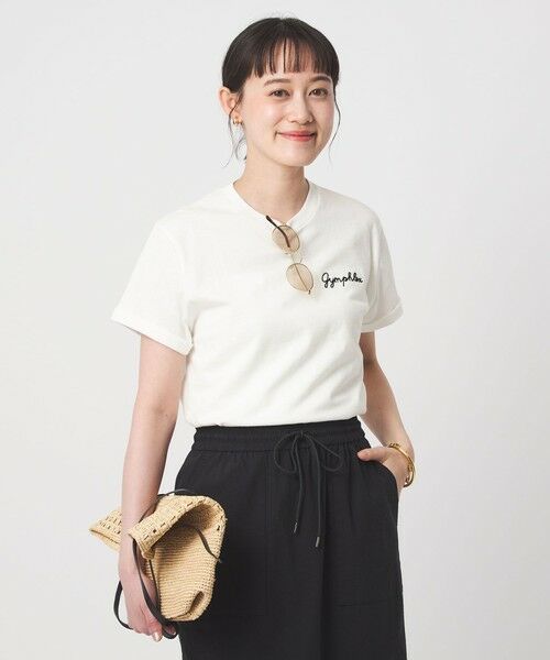 green label relaxing / グリーンレーベル リラクシング Tシャツ | ＜Gymphlex＞ショートスリーブ エンブロイダリー Tシャツ | 詳細2
