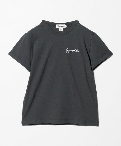 green label relaxing / グリーンレーベル リラクシング Tシャツ | ＜Gymphlex＞ショートスリーブ エンブロイダリー Tシャツ（DK.GRAY）