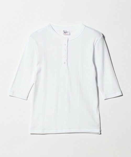 green label relaxing / グリーンレーベル リラクシング カットソー | ＜Robert P. Miller＞ヘンリーネック 5分袖 プルオーバー カットソー（WHITE）