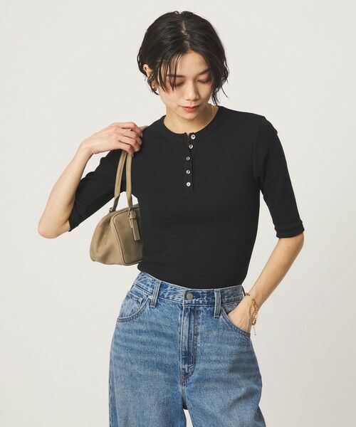 green label relaxing / グリーンレーベル リラクシング カットソー | ＜Robert P. Miller＞ヘンリーネック 5分袖 プルオーバー カットソー | 詳細8