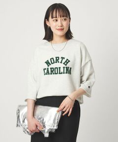 green label relaxing / グリーンレーベル リラクシング カットソー | 【別注】＜Champion＞6分袖 プリント スウェット プルオーバー