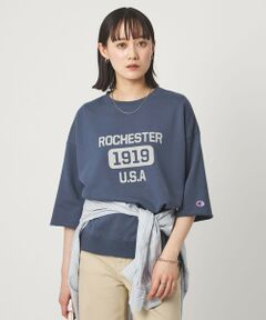 green label relaxing / グリーンレーベル リラクシング カットソー | 【別注】＜Champion＞6分袖 プリント スウェット プルオーバー