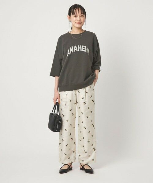 green label relaxing / グリーンレーベル リラクシング カットソー | 【別注】＜Champion＞6分袖 プリント スウェット プルオーバー | 詳細2