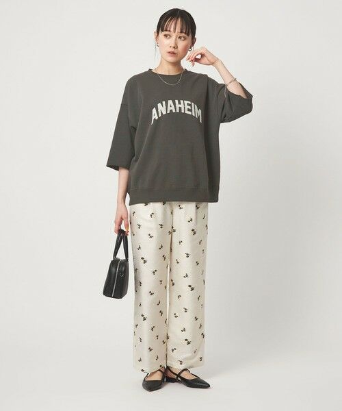 green label relaxing / グリーンレーベル リラクシング カットソー | 【別注】＜Champion＞6分袖 プリント スウェット プルオーバー | 詳細3