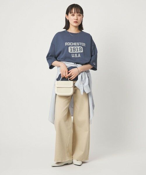 green label relaxing / グリーンレーベル リラクシング カットソー | 【別注】＜Champion＞6分袖 プリント スウェット プルオーバー | 詳細10