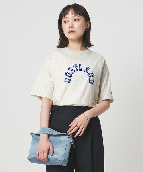green label relaxing / グリーンレーベル リラクシング Tシャツ | 【別注】＜Champion＞プリント Tシャツ（NATURAL）