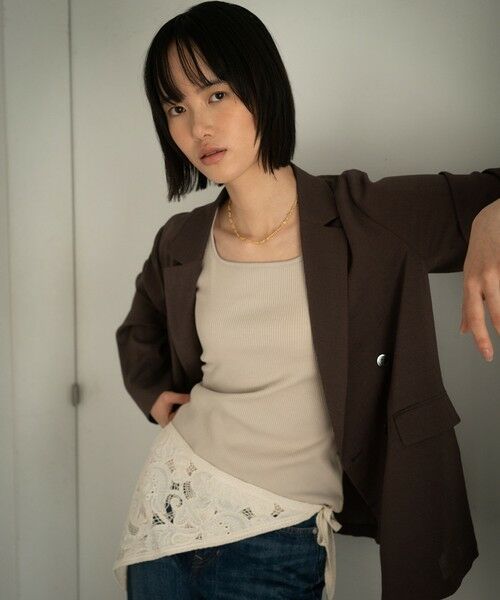 green label relaxing / グリーンレーベル リラクシング タンクトップ | デコルテタンクトップ（BEIGE）