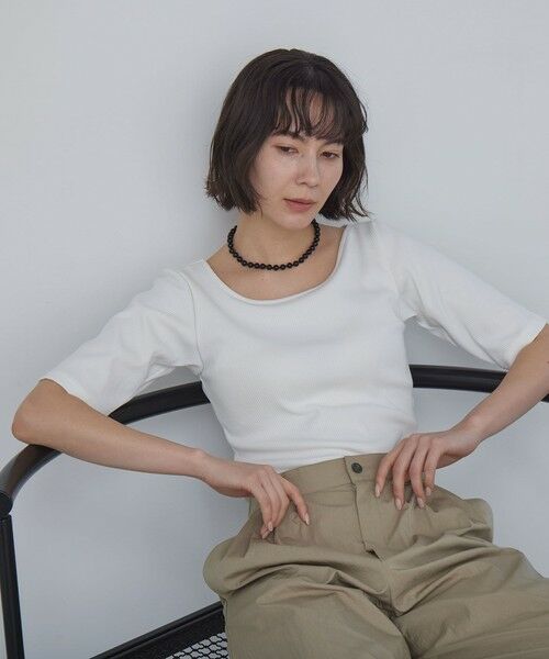 green label relaxing / グリーンレーベル リラクシング Tシャツ | カップデザインネックTシャツ / カップインナー | 詳細1