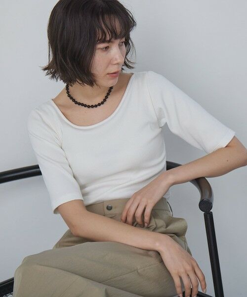 green label relaxing / グリーンレーベル リラクシング Tシャツ | カップデザインネックTシャツ / カップインナー | 詳細2