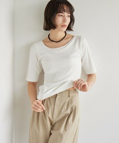 green label relaxing / グリーンレーベル リラクシング Tシャツ | カップデザインネックTシャツ / カップインナー | 詳細3