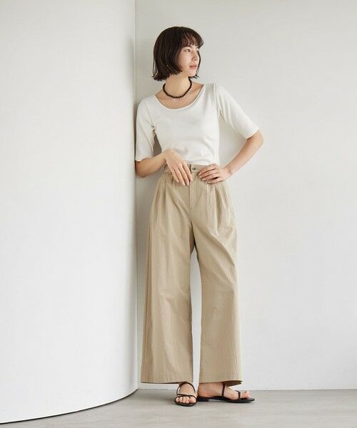 green label relaxing / グリーンレーベル リラクシング Tシャツ | カップデザインネックTシャツ / カップインナー | 詳細4