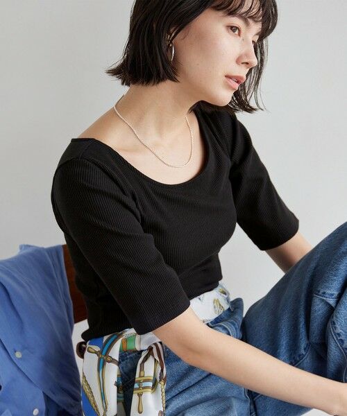 green label relaxing / グリーンレーベル リラクシング Tシャツ | カップデザインネックTシャツ / カップインナー | 詳細16
