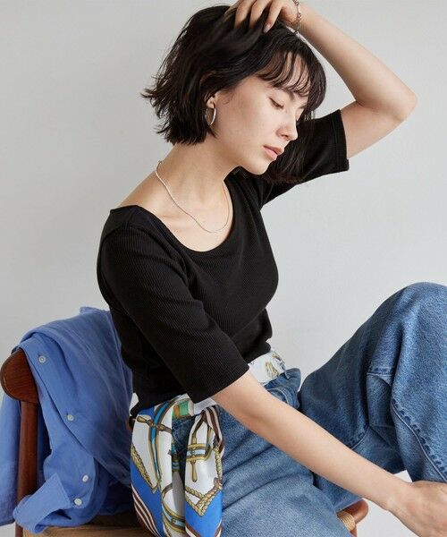 green label relaxing / グリーンレーベル リラクシング Tシャツ | カップデザインネックTシャツ / カップインナー | 詳細17
