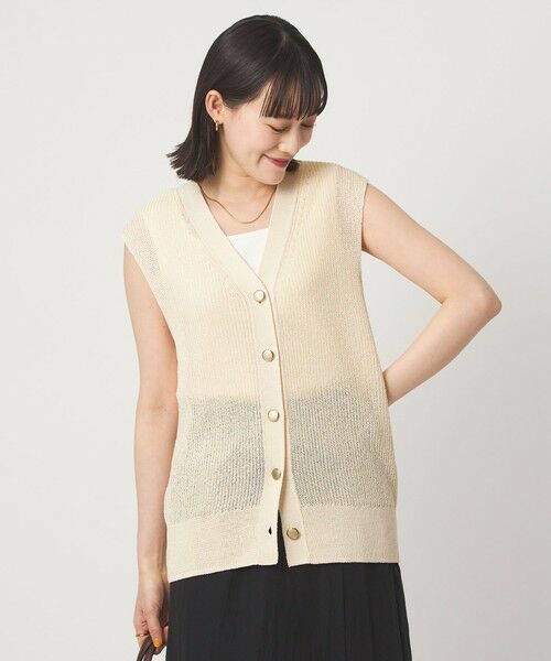 green label relaxing / グリーンレーベル リラクシング ベスト | ペーパー ニット ジレ ウォッシャブル | 詳細1
