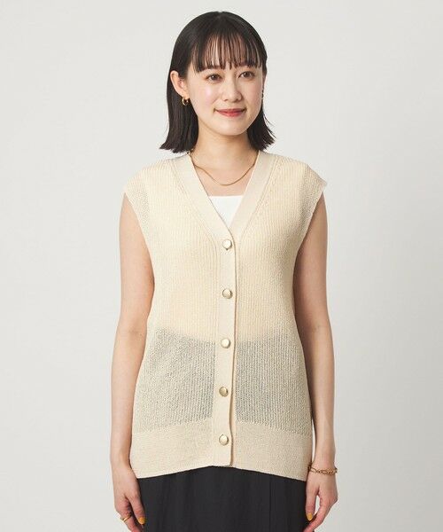 green label relaxing / グリーンレーベル リラクシング ベスト | ペーパー ニット ジレ ウォッシャブル | 詳細4
