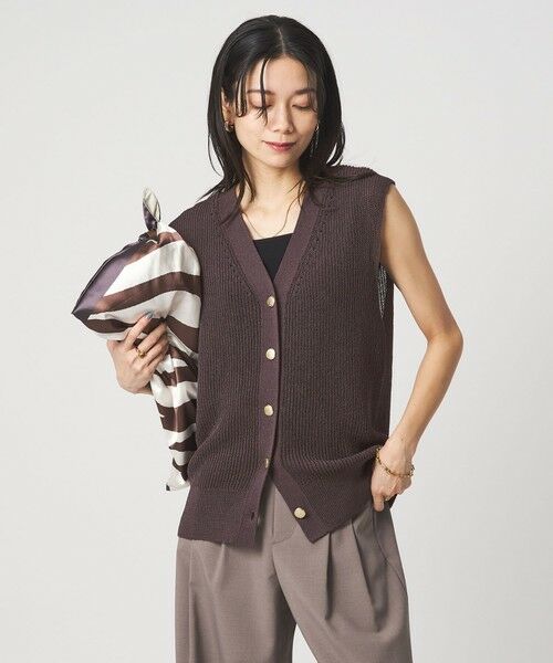 green label relaxing / グリーンレーベル リラクシング ベスト | ペーパー ニット ジレ ウォッシャブル | 詳細20