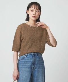 green label relaxing / グリーンレーベル リラクシング ニット・セーター | ノットヤーン ショートスリーブ プルオーバー ウォッシャブル