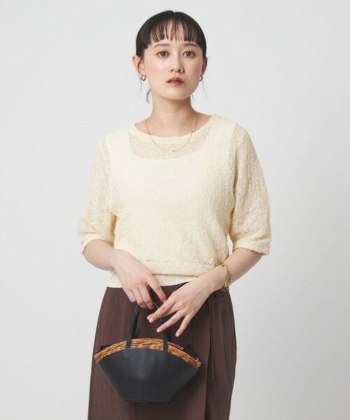 green label relaxing / グリーンレーベル リラクシング ニット・セーター | ノットヤーン ショートスリーブ プルオーバー ウォッシャブル | 詳細1