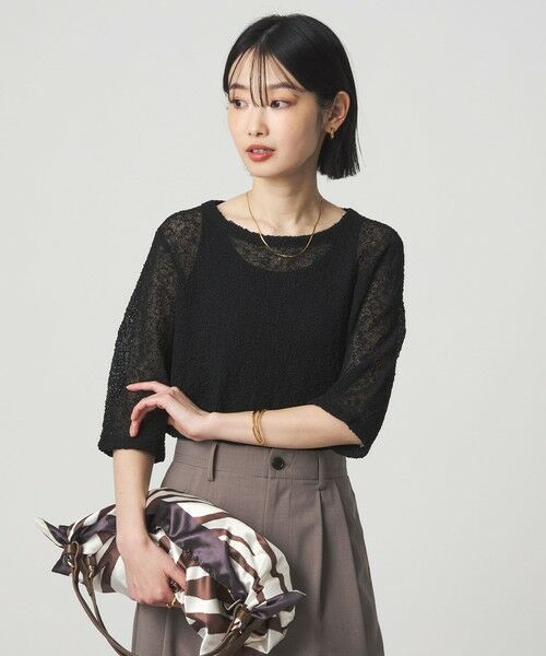 green label relaxing / グリーンレーベル リラクシング ニット・セーター | ノットヤーン ショートスリーブ プルオーバー ウォッシャブル | 詳細5