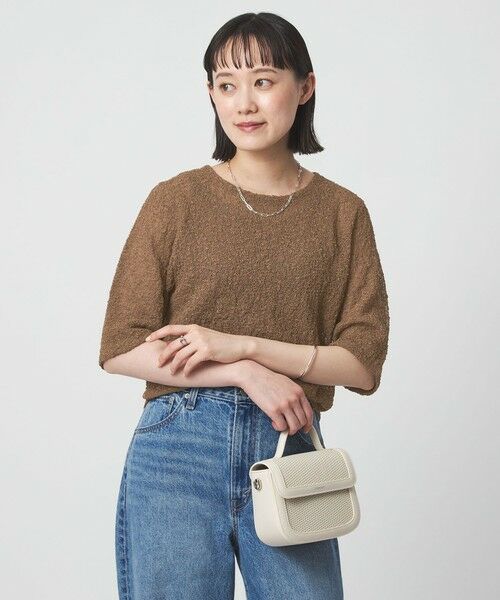 green label relaxing / グリーンレーベル リラクシング ニット・セーター | ノットヤーン ショートスリーブ プルオーバー ウォッシャブル | 詳細10