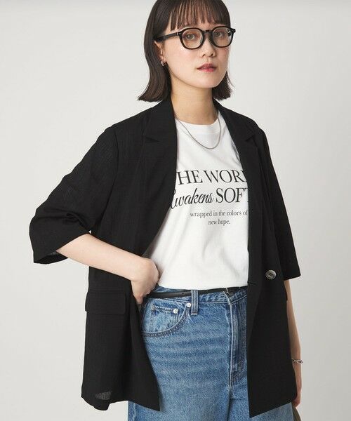 green label relaxing / グリーンレーベル リラクシング テーラードジャケット | 【結論シリーズ】シアーエアミドルスリーブジャケット［size SHORTあり］ | 詳細2