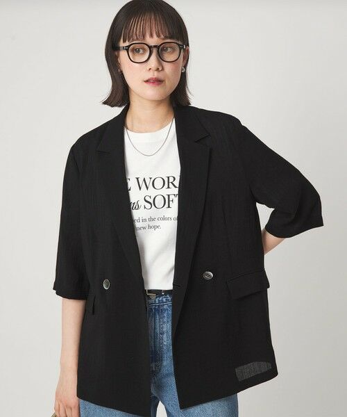 green label relaxing / グリーンレーベル リラクシング テーラードジャケット | 【結論シリーズ】シアーエアミドルスリーブジャケット［size SHORTあり］ | 詳細3