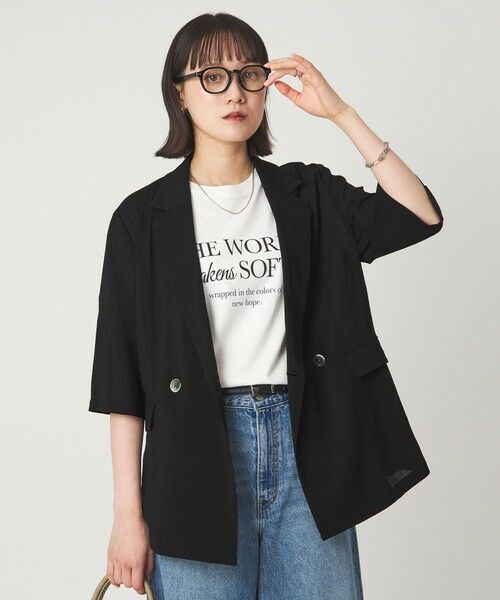 green label relaxing / グリーンレーベル リラクシング テーラードジャケット | 【結論シリーズ】シアーエアミドルスリーブジャケット［size SHORTあり］ | 詳細5