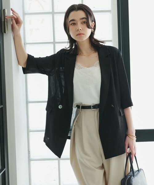 green label relaxing / グリーンレーベル リラクシング テーラードジャケット | 【結論シリーズ】シアーエアミドルスリーブジャケット［size SHORTあり］ | 詳細1