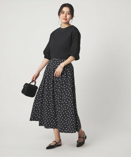 green label relaxing / グリーンレーベル リラクシング ロング・マキシ丈スカート | タック フレア スカート 2 ドット | 詳細3
