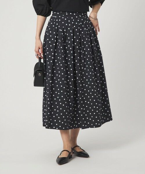 green label relaxing / グリーンレーベル リラクシング ロング・マキシ丈スカート | タック フレア スカート 2 ドット（その他1）